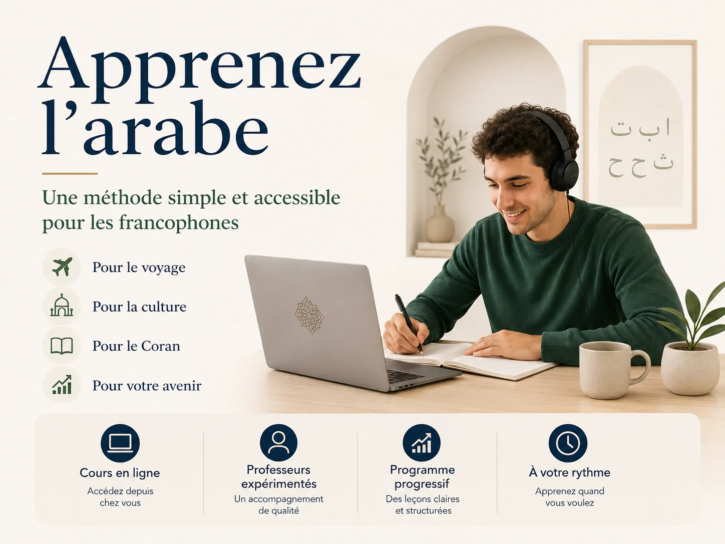 Apprendre l’arabe en ligne pour francophones avec Itqan Arabe